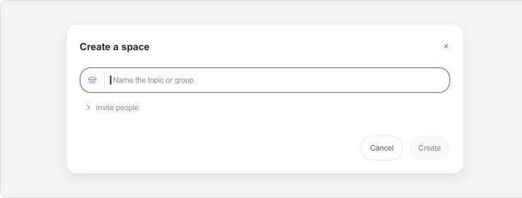 이름을 정하고 사람을 초대해 새 스페이스를 만드는 OpenAI 공식 안내 그림
